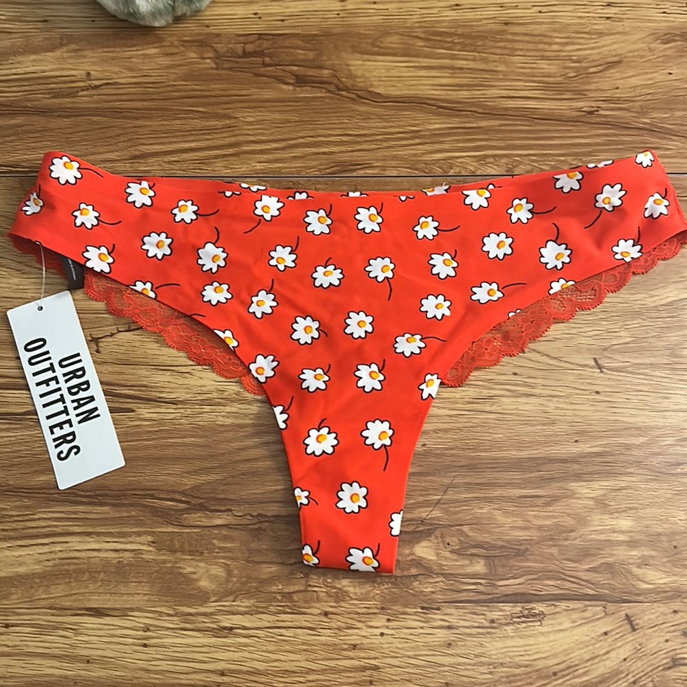 Red/orange floral pair of panties